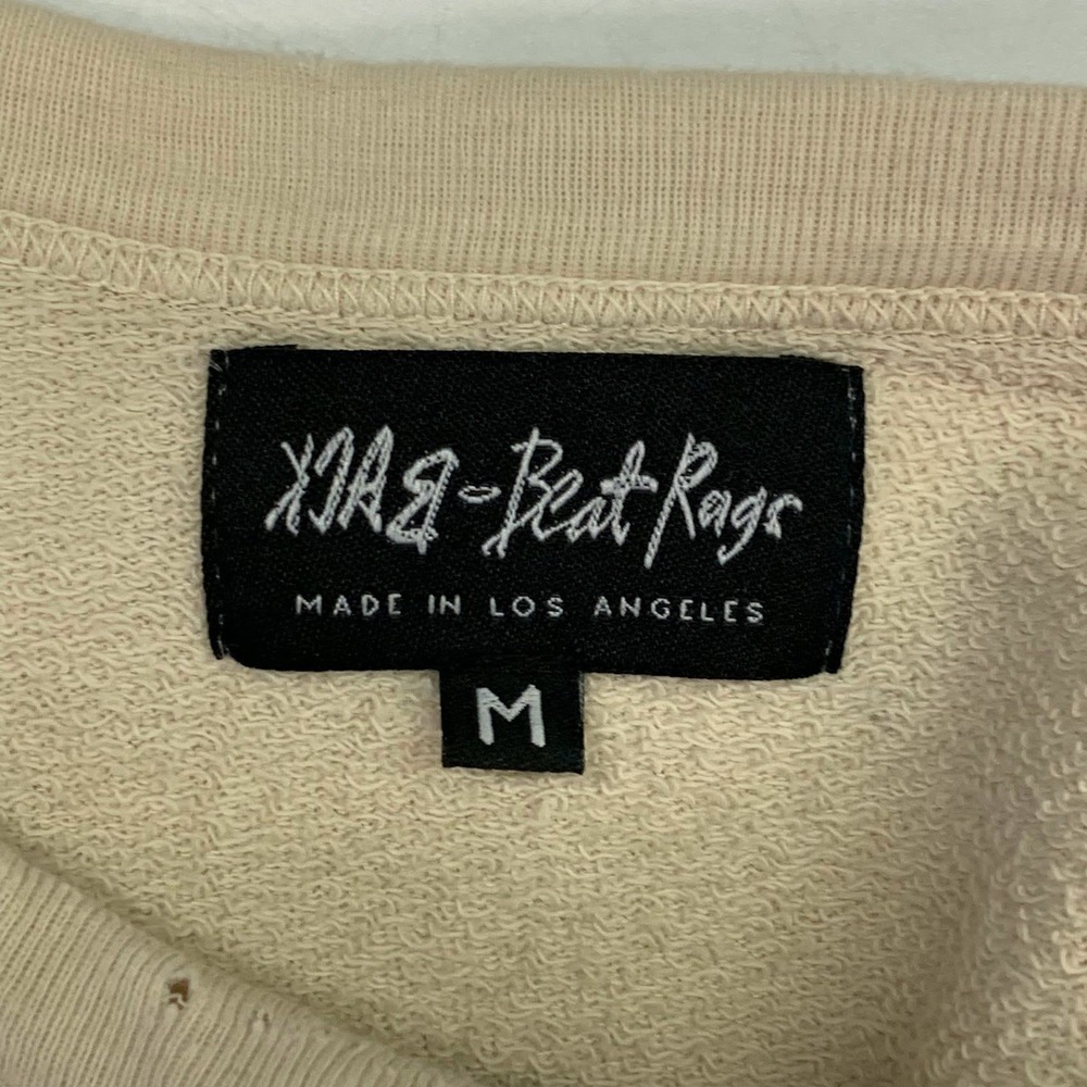 Back Beat Rags Women's Short Sleeve Raglan Sweatshirt Distressed V-Stitch Size M - Picture 9 of 12